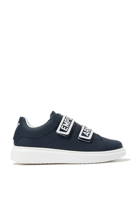 Kids Touch-Strap Leather Sneakers